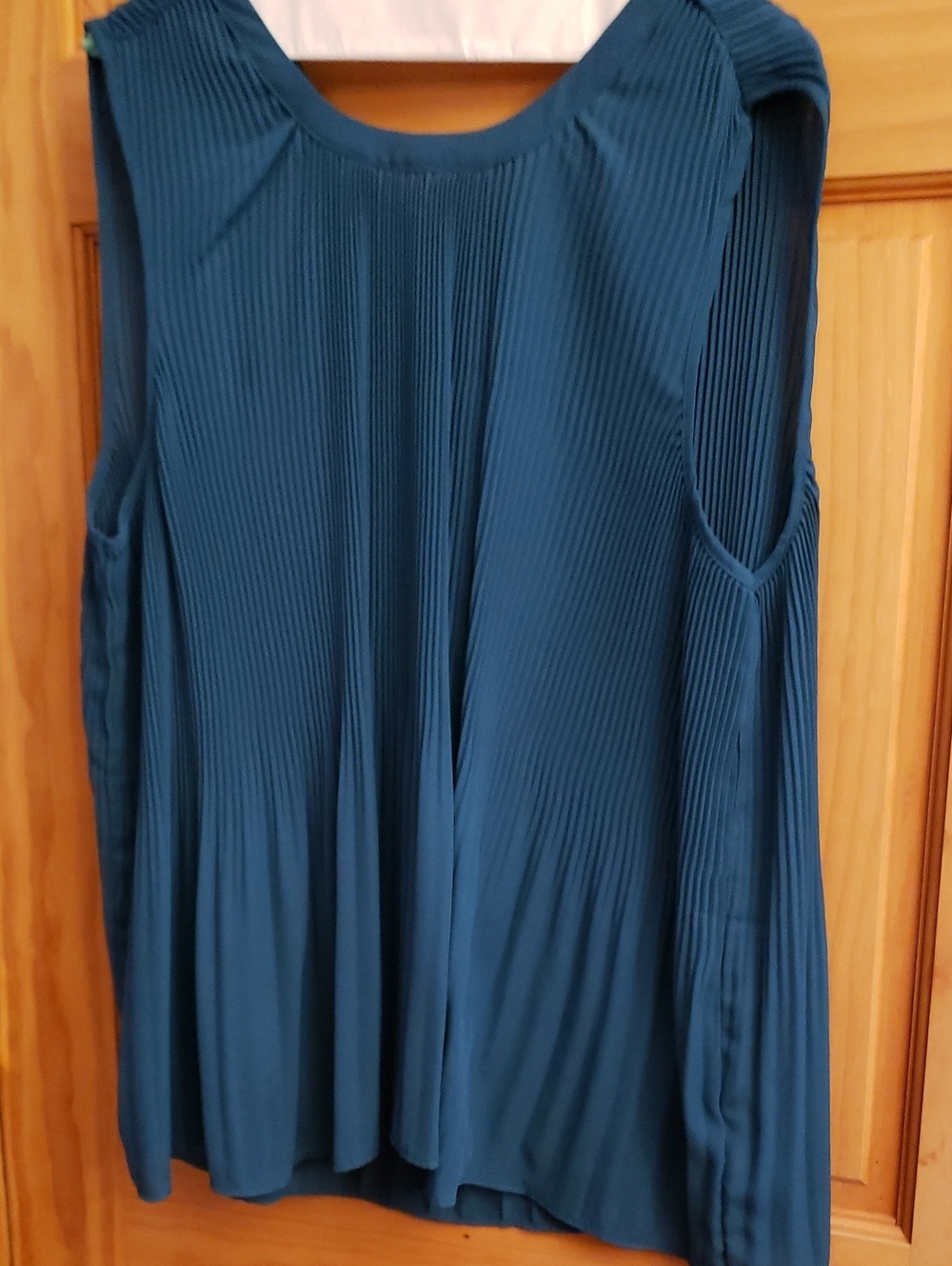 Pleated Sleeveless Tunic Top in Teal